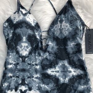 NWT Cikada Sexy Plunge Cheeky One Piece Swimsuit